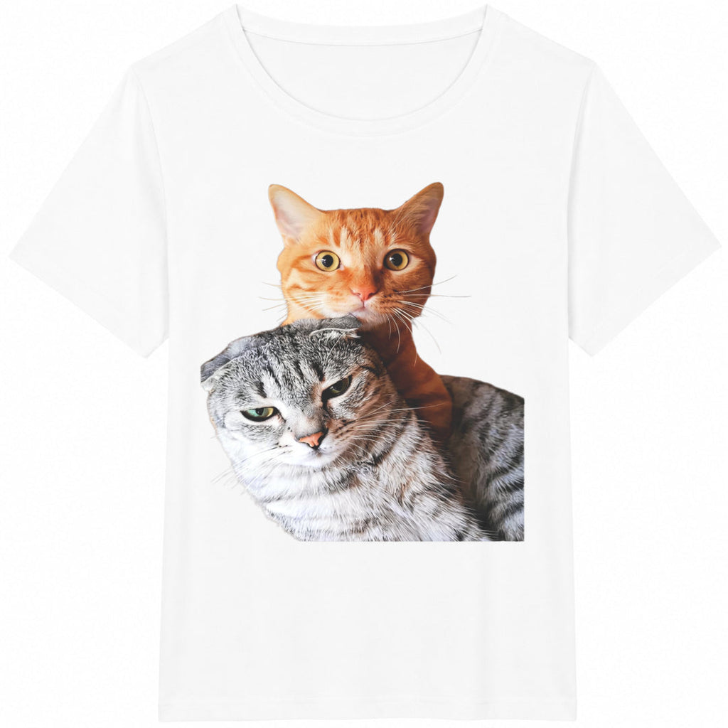 Funny Cat Duo Cotton T-Shirt product image 2