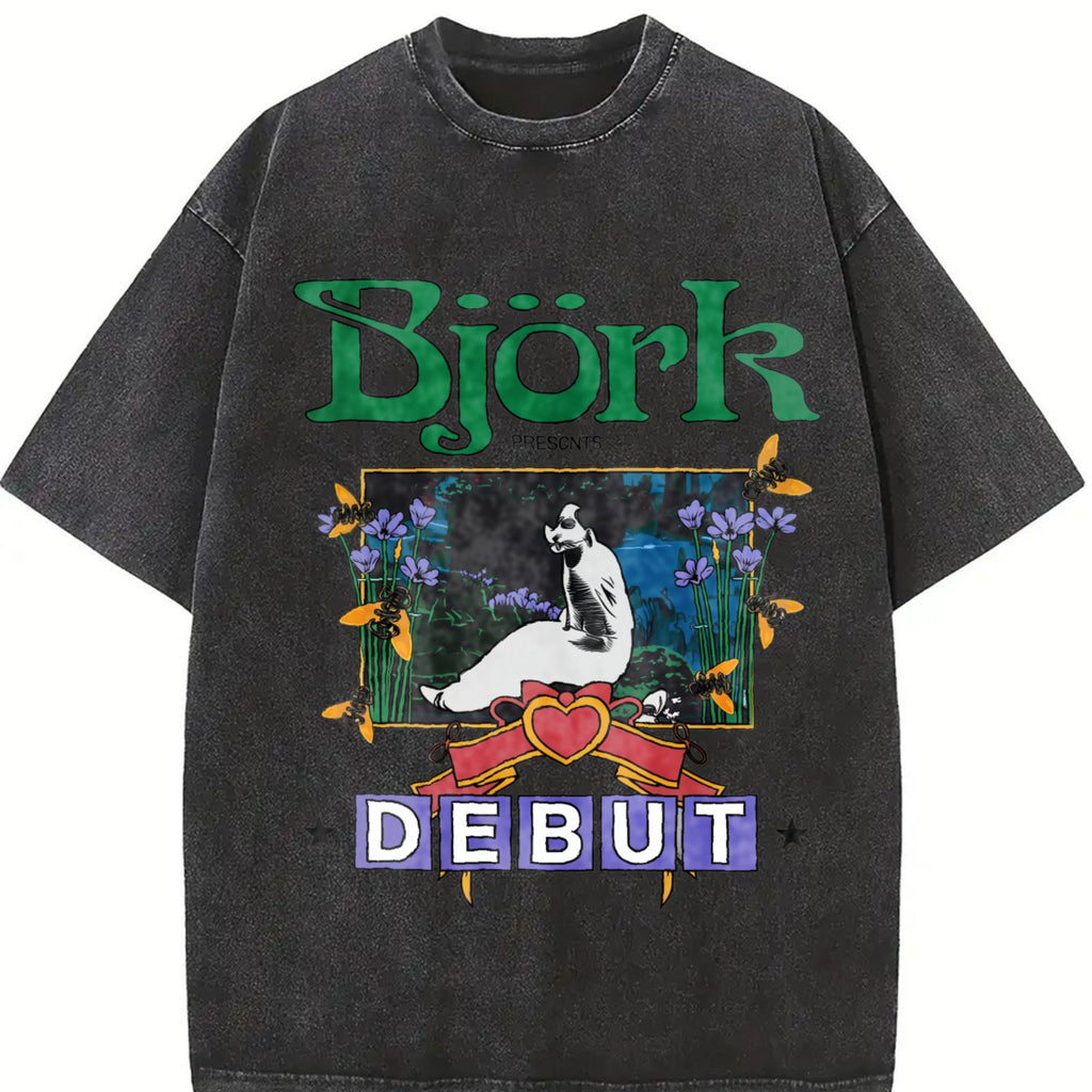 Y2K Bjork Debut Vintage Washed T-Shirt product image 2