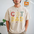 Cat Dad With Pet Names Vintage Washed T-Shirt product image 1