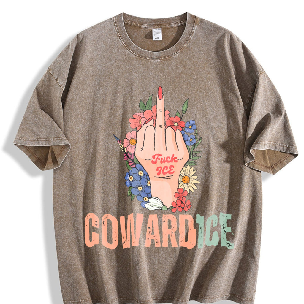 Cowardice Anti Ice Vintage Washed T-Shirt product image 3