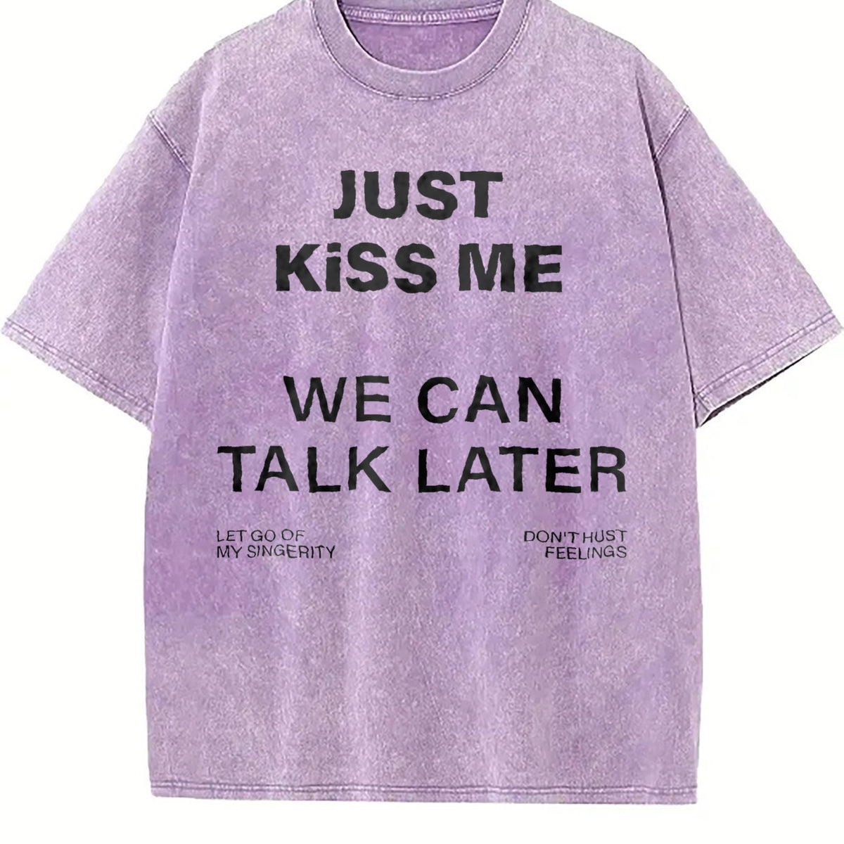 Just We Can Talk Later Slogan Vintage Washed T-Shirt product image 6