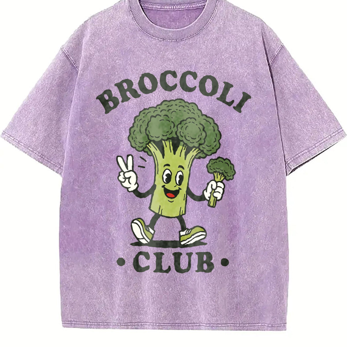Broccoli Club Funny Veggie Lover Cartoon Vintage Washed product image 6