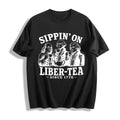 George Washington Sippin On Liber-tea Cotton T-Shirt product image 1
