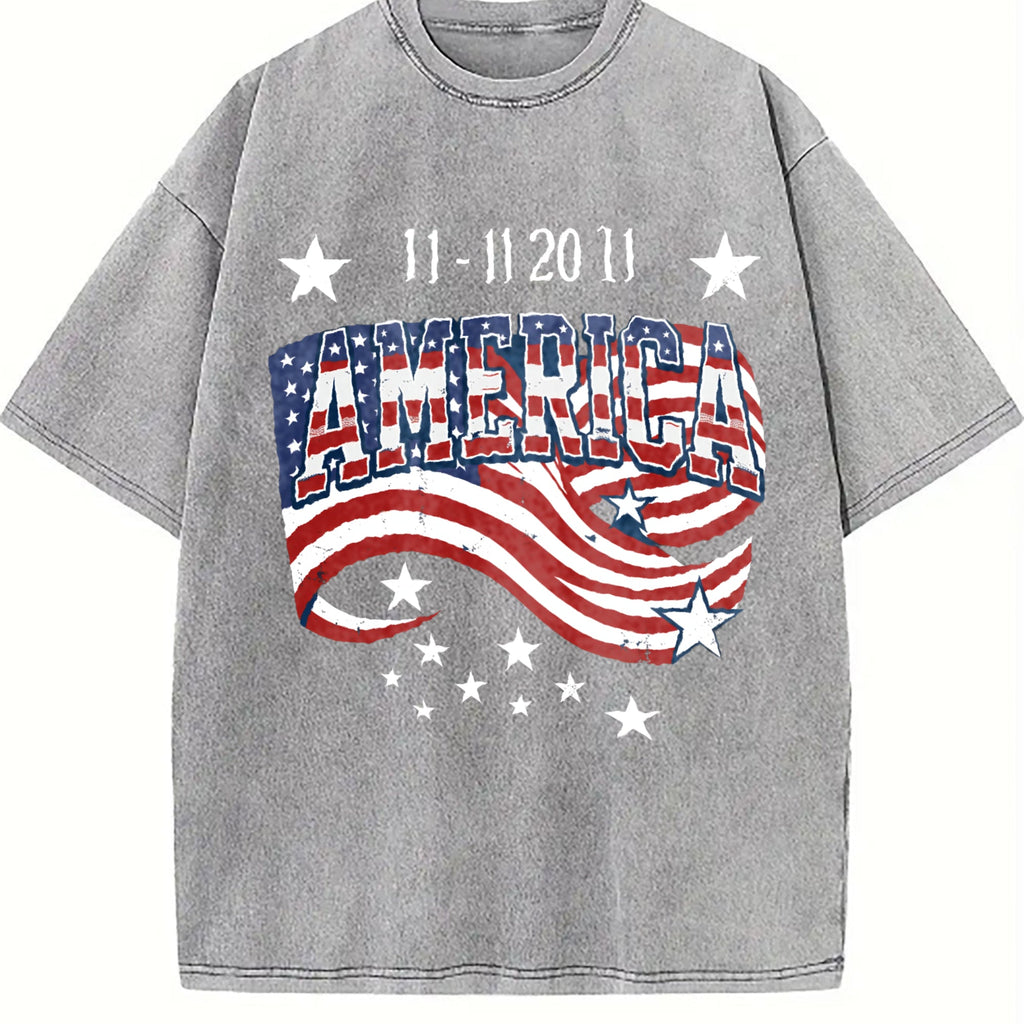 Patriotic 11-11 America Flag 100 Boxy Y2K Aesthetic Vintage product image 5