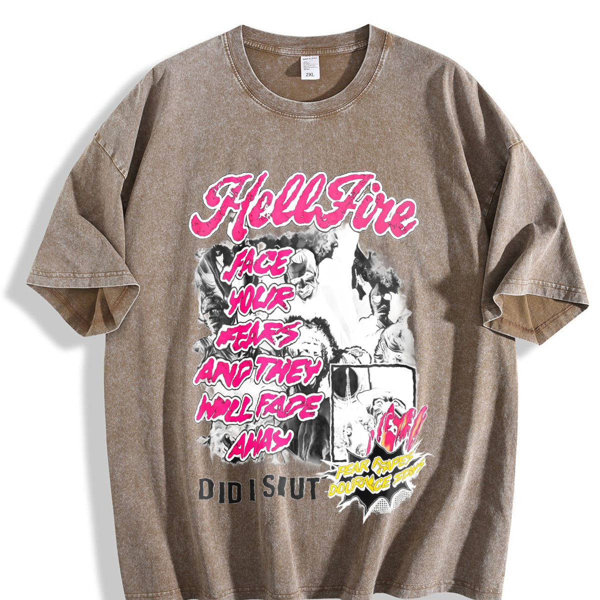 Horror Movie White Comic Vintage Washed T-Shirt product image 3