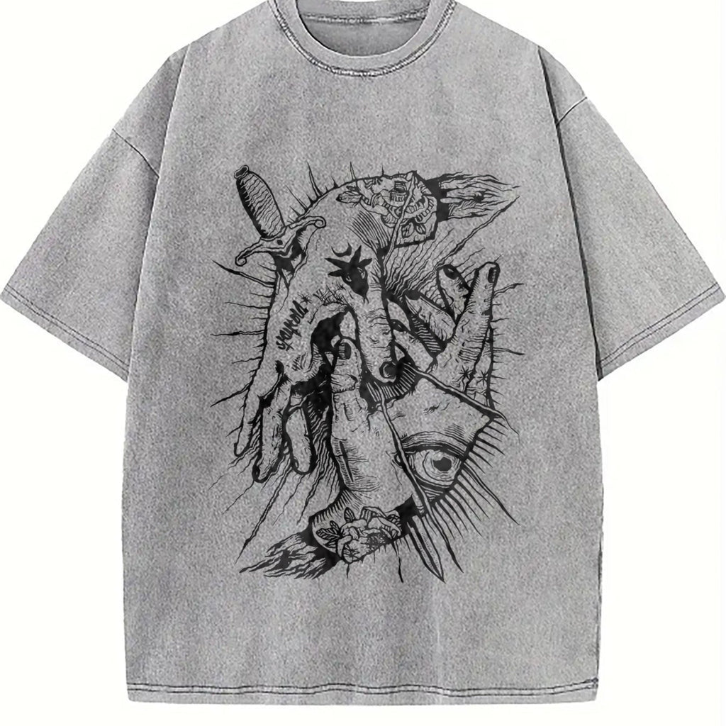 Occult Hands Eye Vintage Washed T-Shirt product image 5