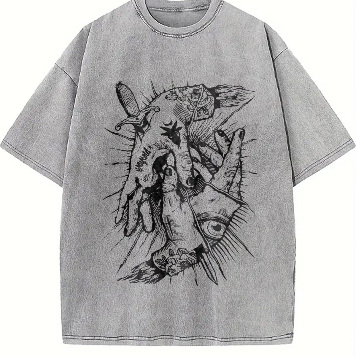 Occult Hands Eye Vintage Washed T-Shirt product image 5