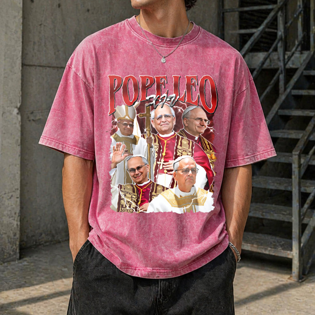 Pope Leo Xiv First American Vintage Washed T-Shirt product image 7