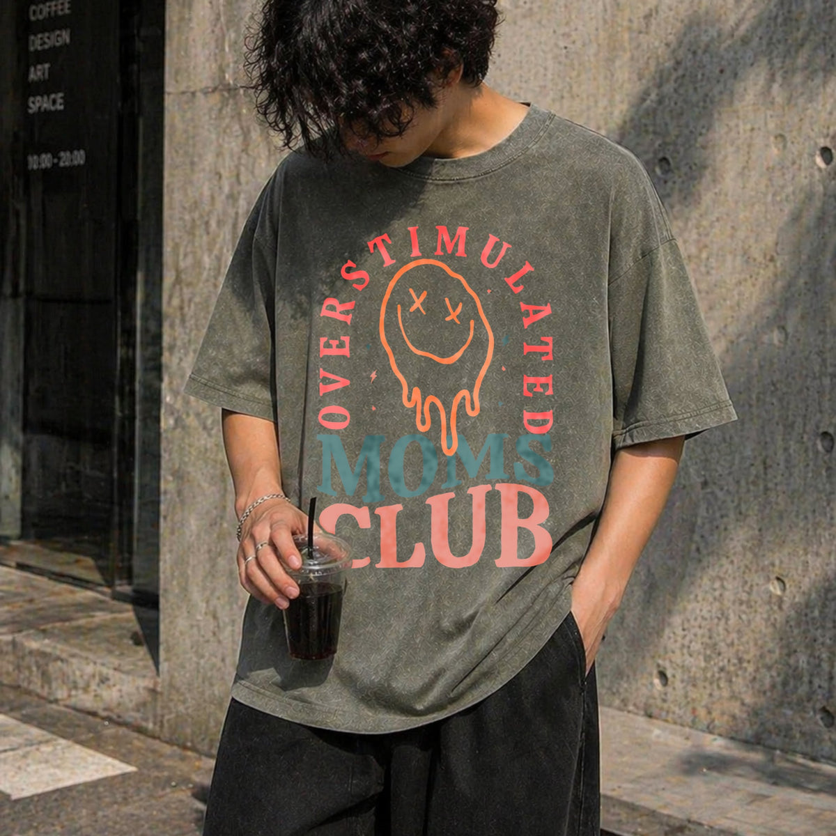 Overstimulated Moms Club Vintage Washed T-Shirt product image 11
