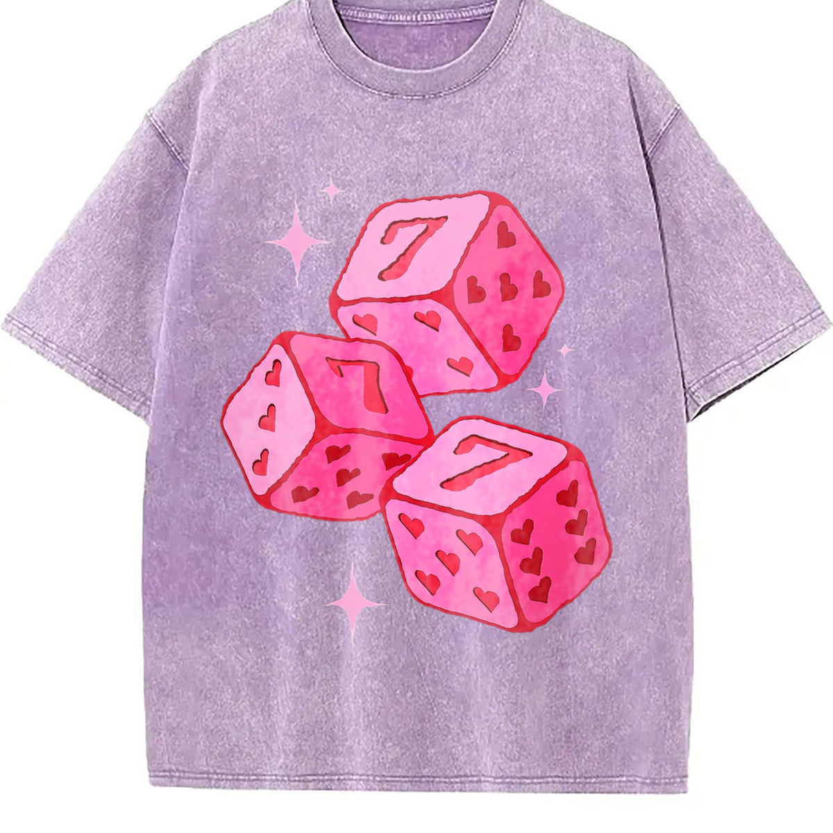 Pink Lucky 7 Dice Vintage Washed T-Shirt product image 6