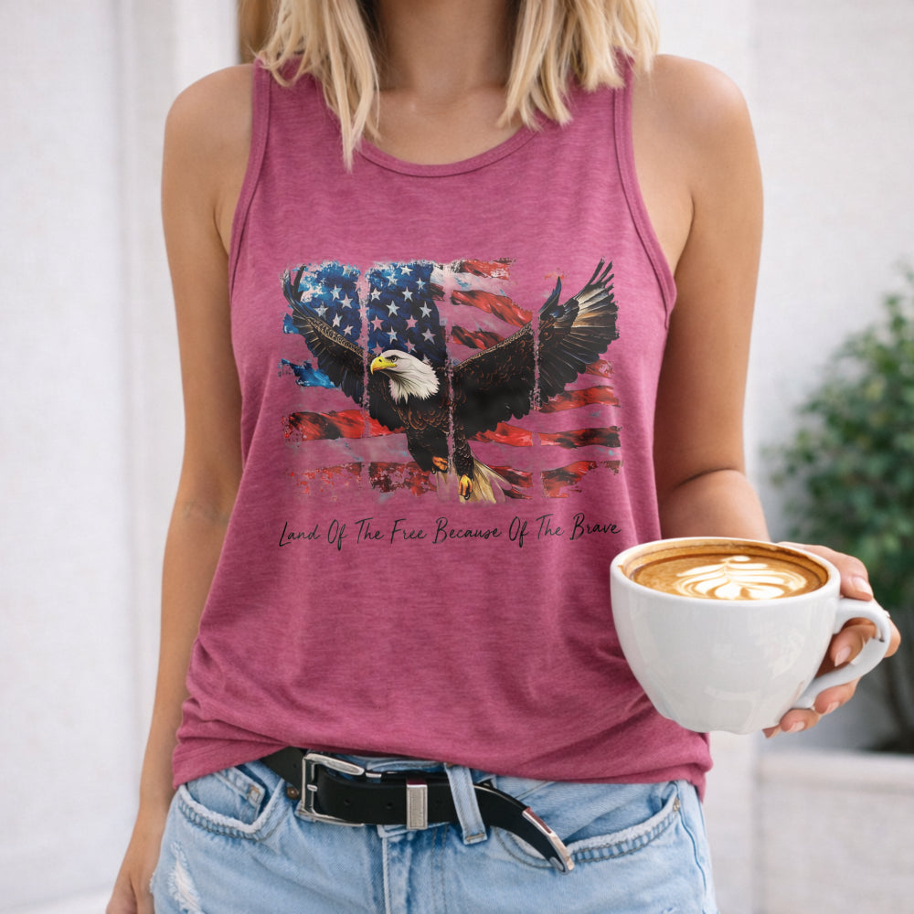 America Land Of The Free Because Of The Brave Women's Tank Top