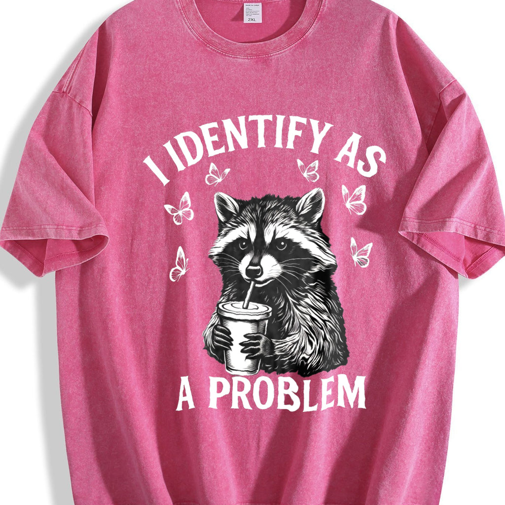 Raccoon Lover And Coffee Addict Vintage Washed T-Shirt product image 7