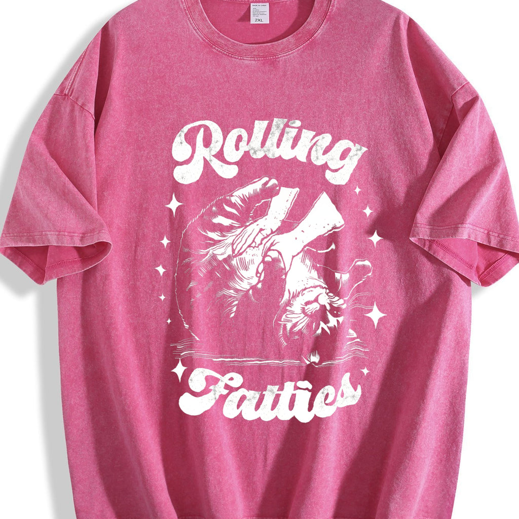 Funny Rolling Fatties 90s Vintage Washed T-Shirt product image 7