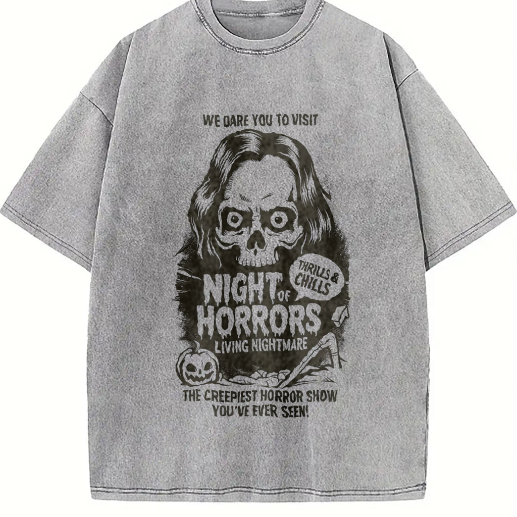 We Dare You To Visit Night Of Horrors Vintage Washed T-Shirt product image 5