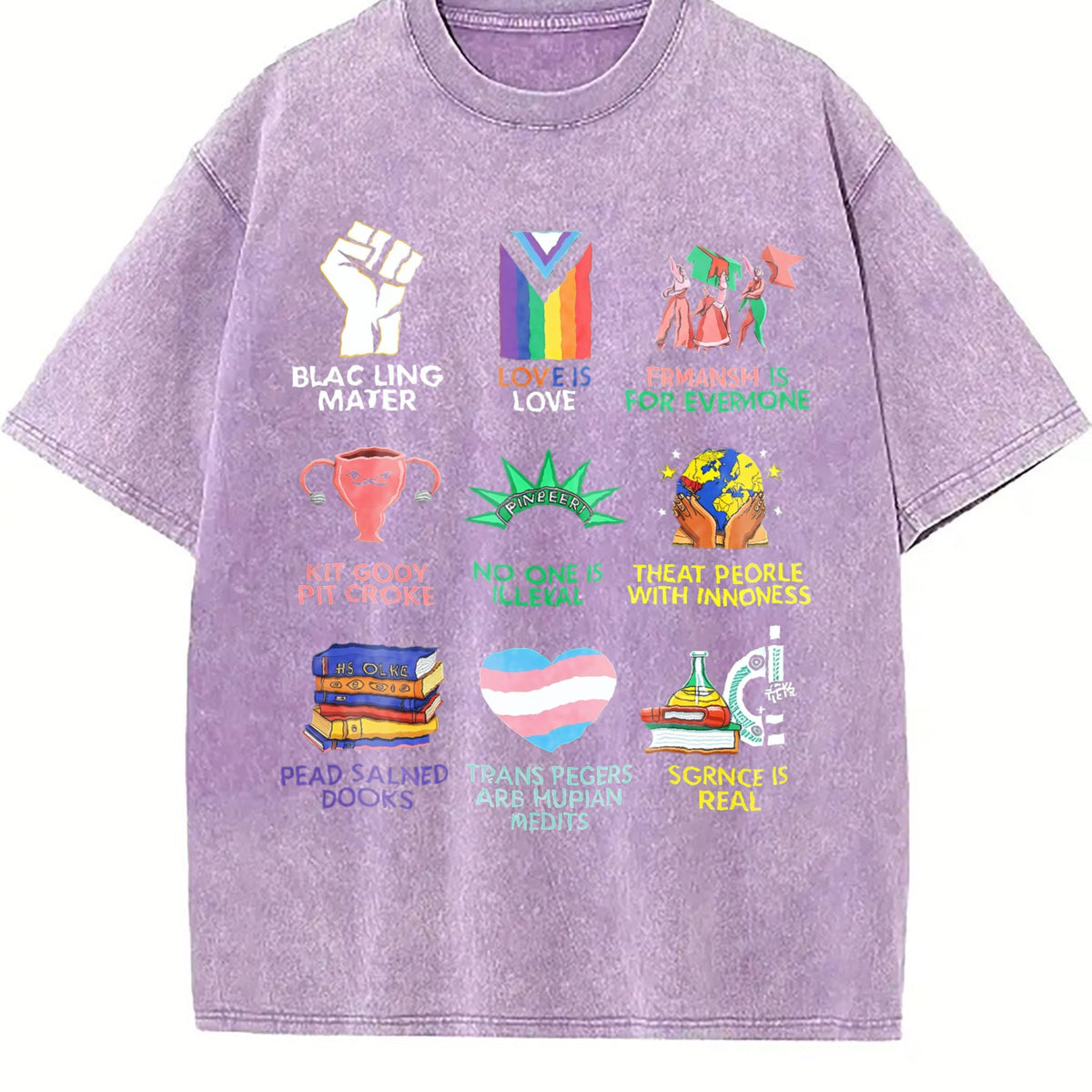 Big Fan Of Human Rights Vintage Washed T-Shirt product image 6