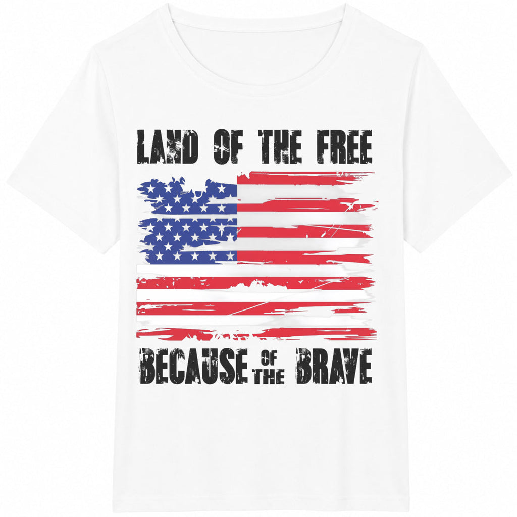 Land Of The Free Because Of Brave American Flag Cotton product image 2