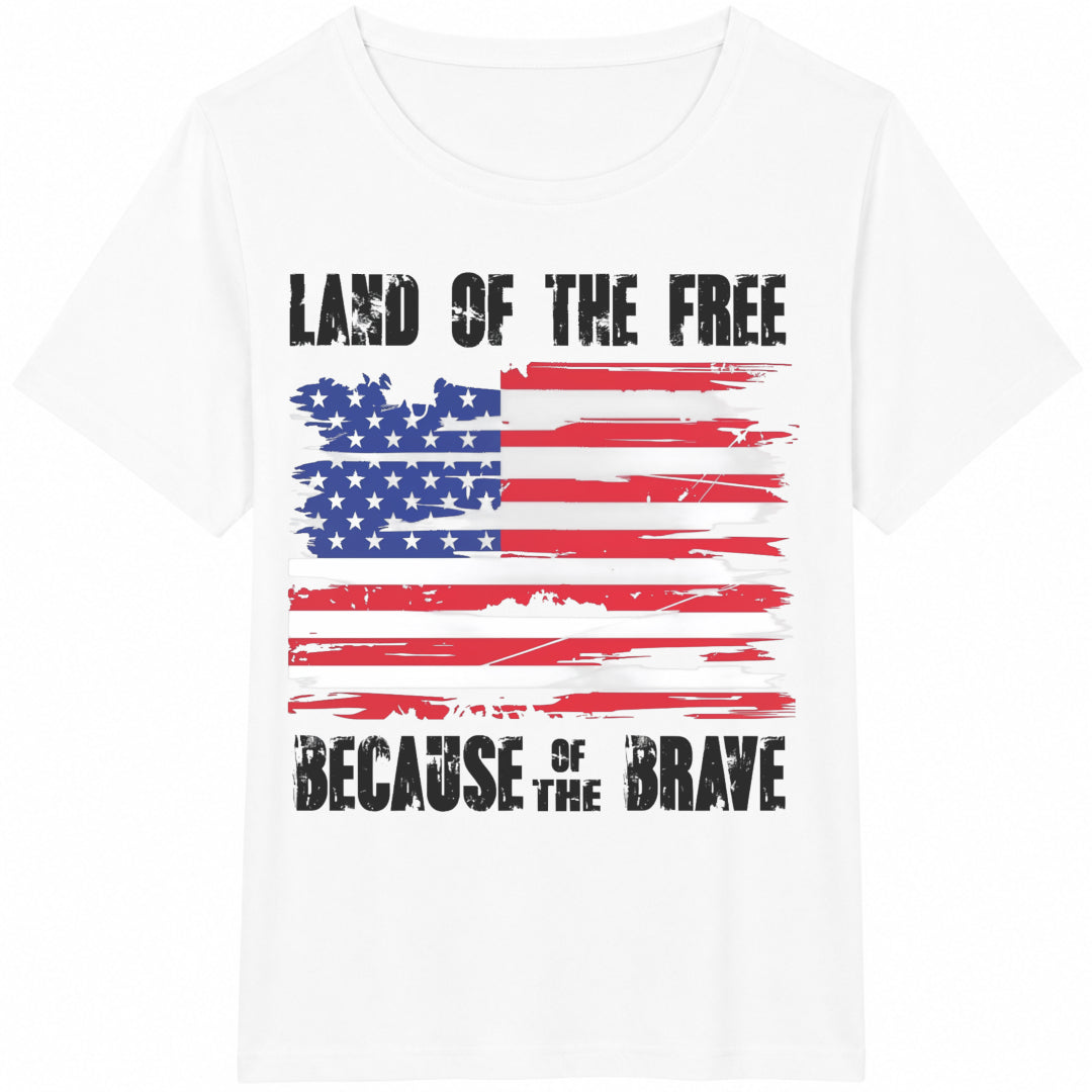 Land Of The Free Because Of Brave American Flag Cotton product image 2
