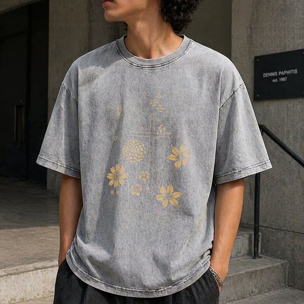 Christian Cross Vintage Washed T-Shirt product image 12