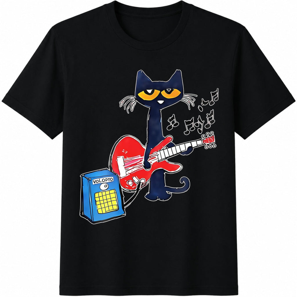 Dynamic Music Guitar Kitten Cotton T-Shirt product image 1