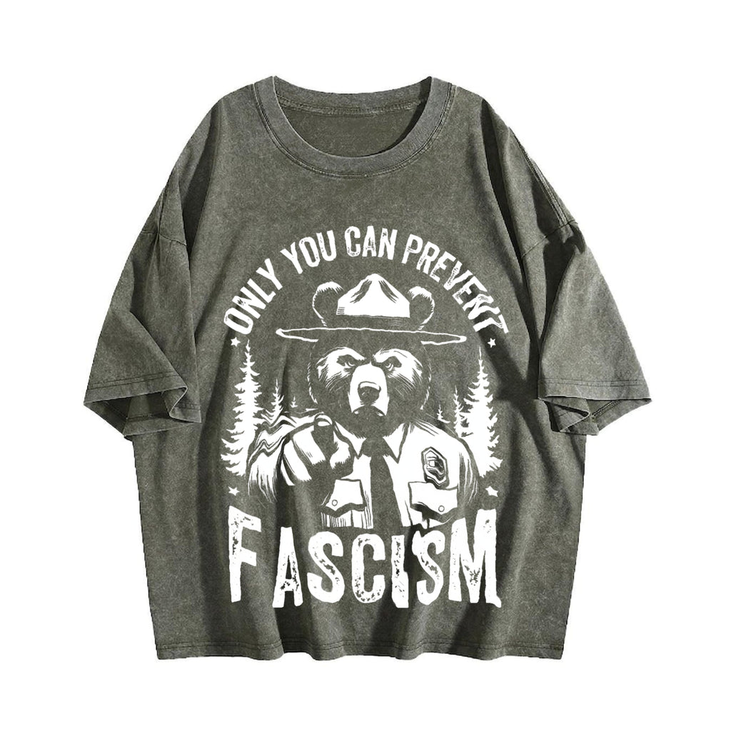 Only You Can Prevent Fascism Raccoon Vintage Washed T-Shirt product image 4