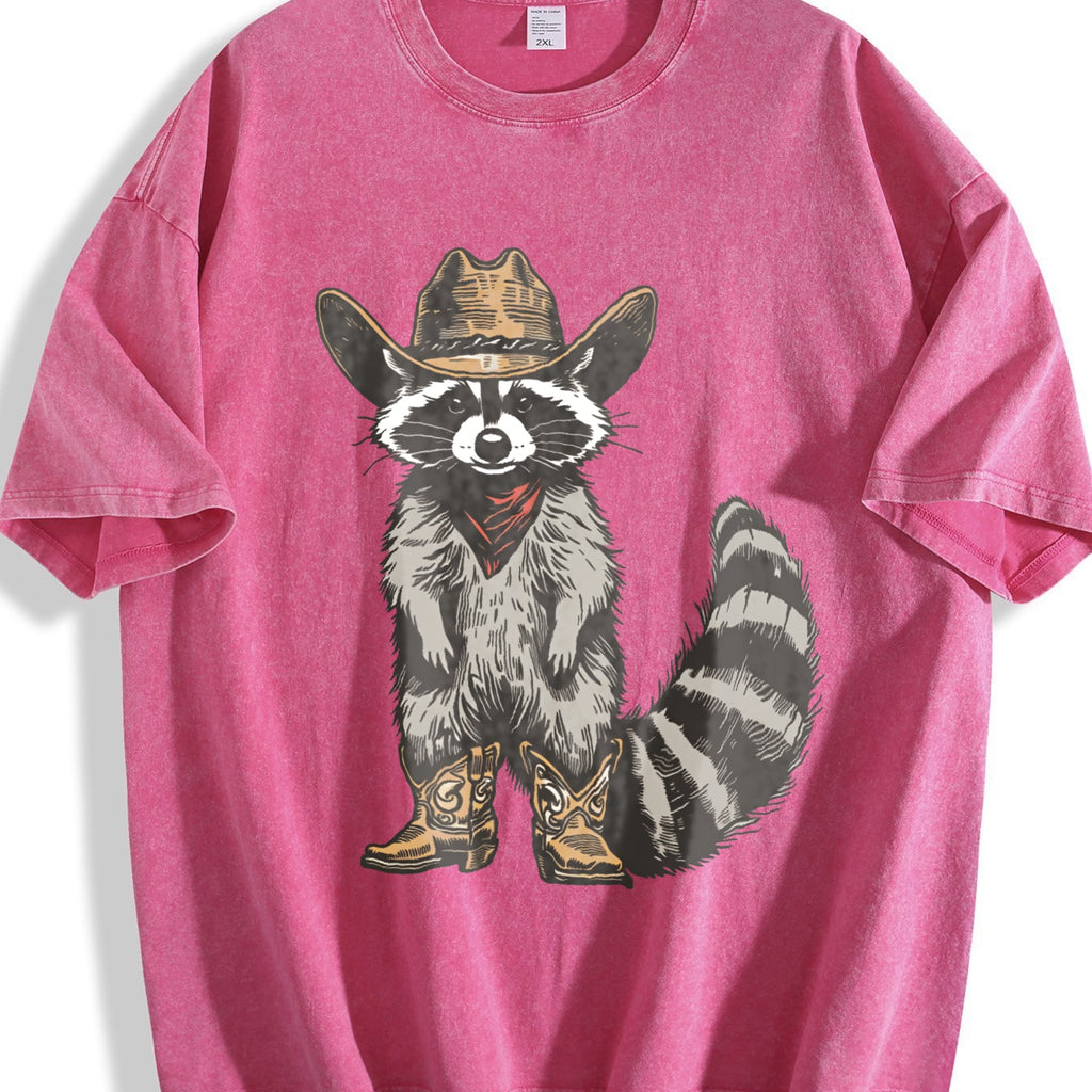Raccoon Cowboy Vintage Washed T-Shirt product image 7