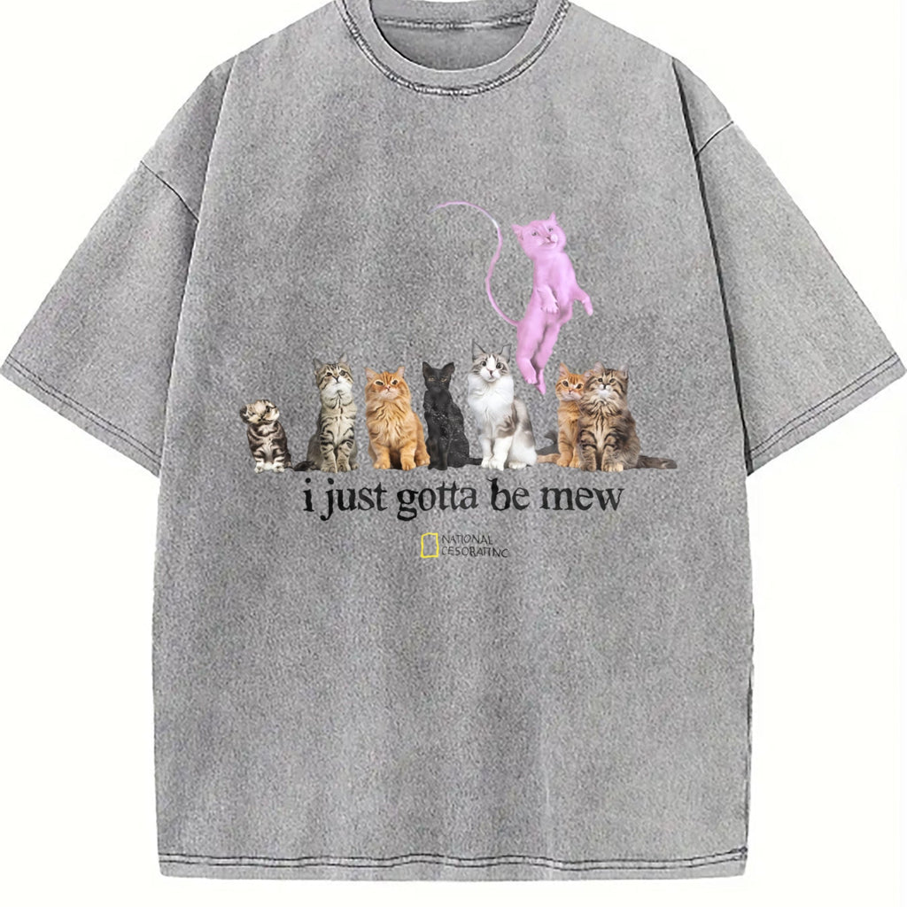 Cat I Just Gotta Be Mew Vintage Washed T-Shirt product image 5
