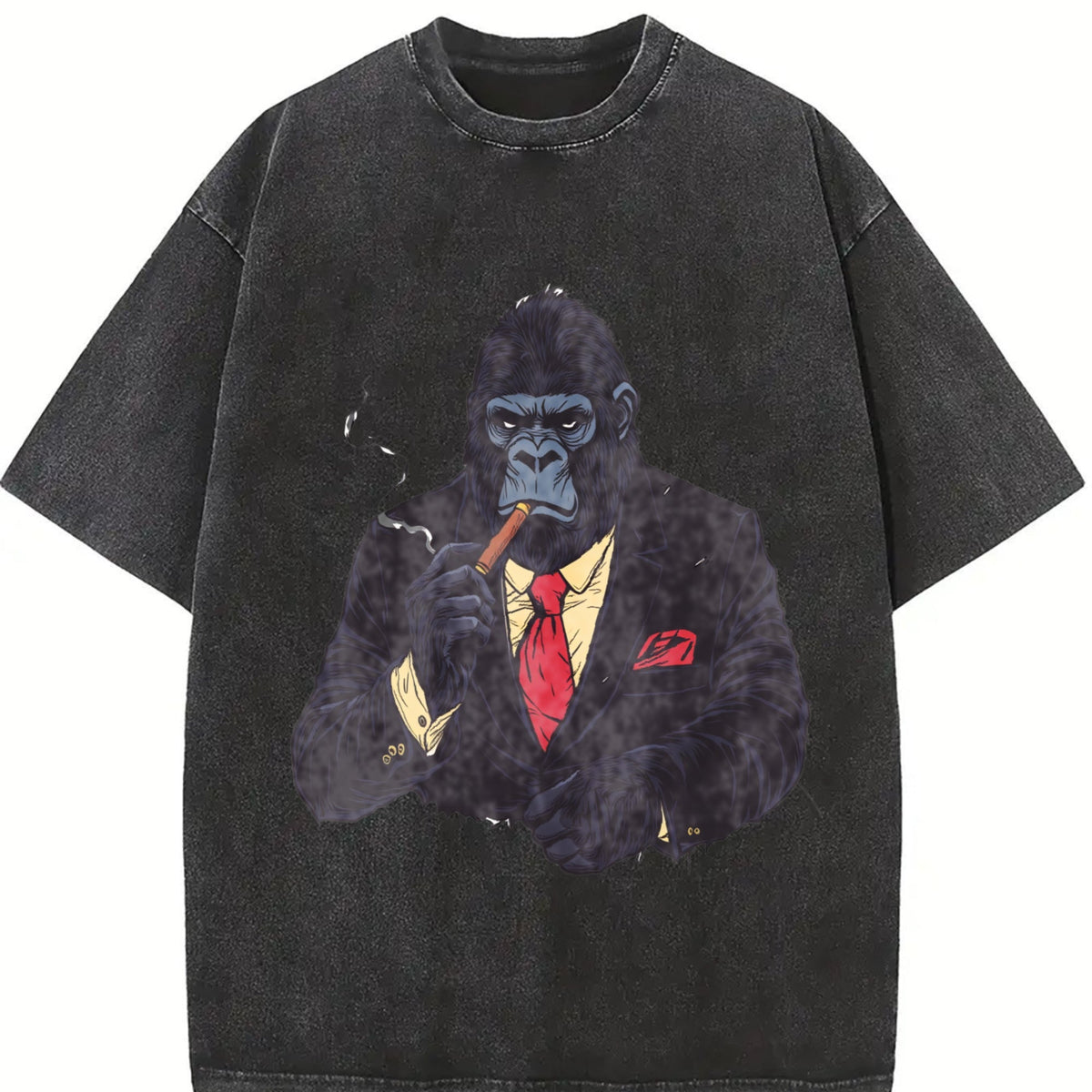 Gorilla Smoking Y2K Vintage Washed T-Shirt product image 2