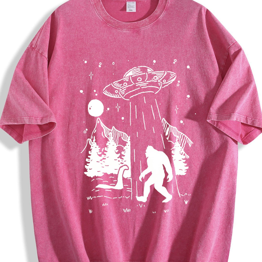 Bigfoot Alien Loch Ness Vintage Washed T-Shirt product image 7