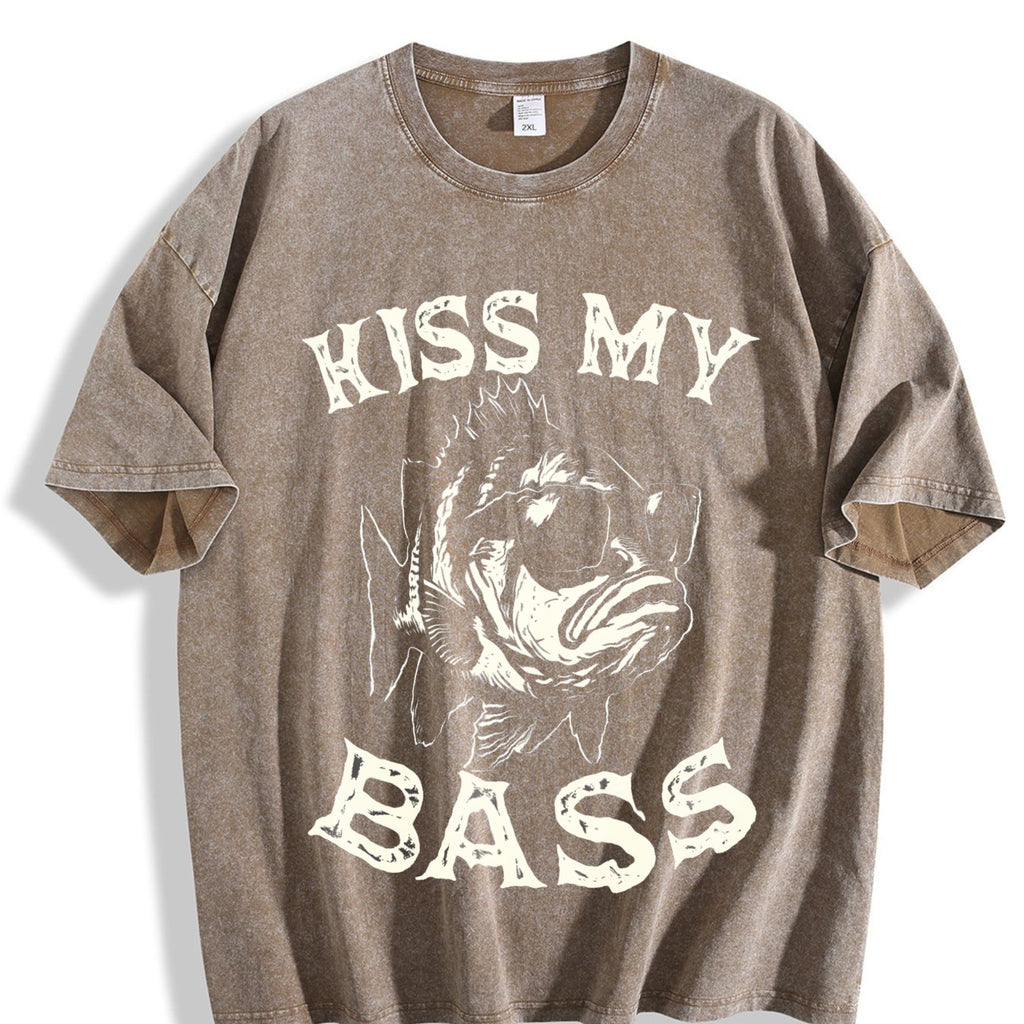 Kiss My Bass Fishing Vintage Washed T-Shirt product image 3