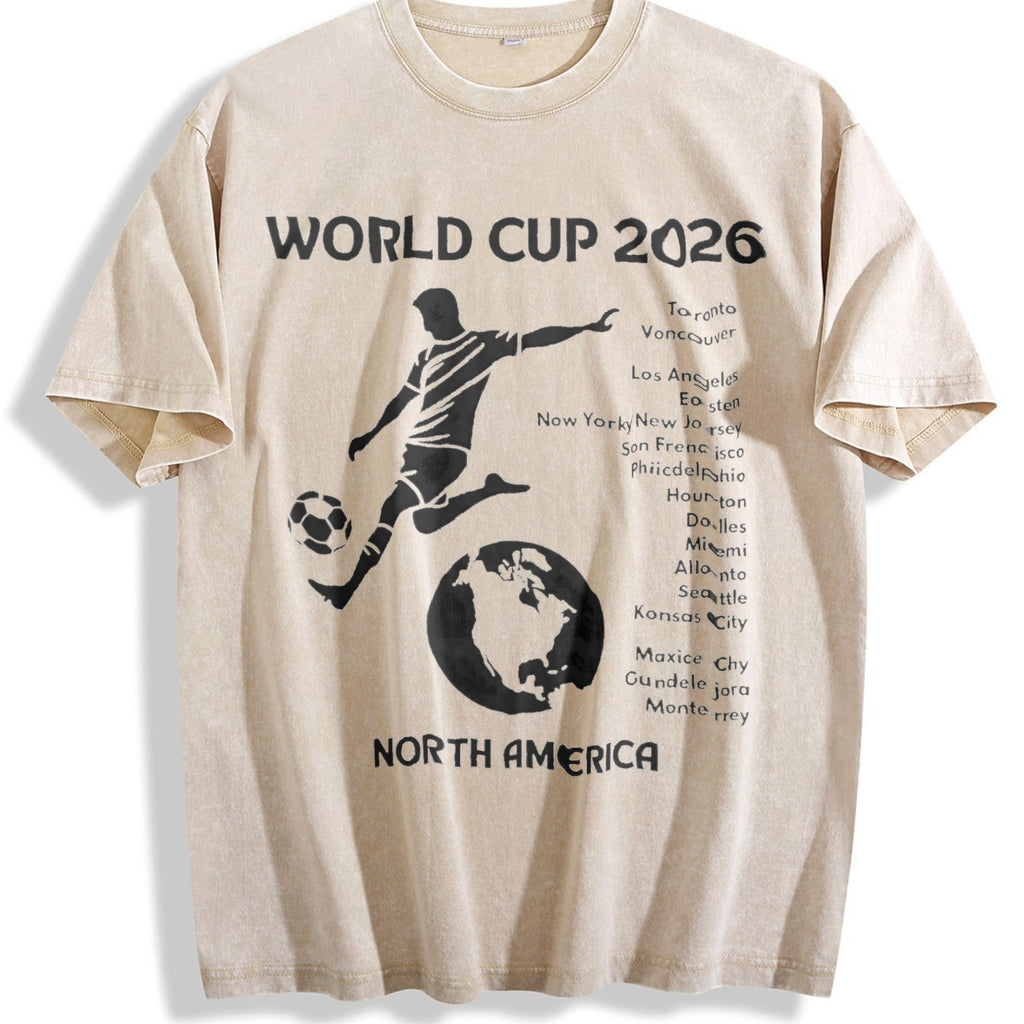 World Cup 2026 North America Host Cities Silhouette Vintage Washed T-Shirt
