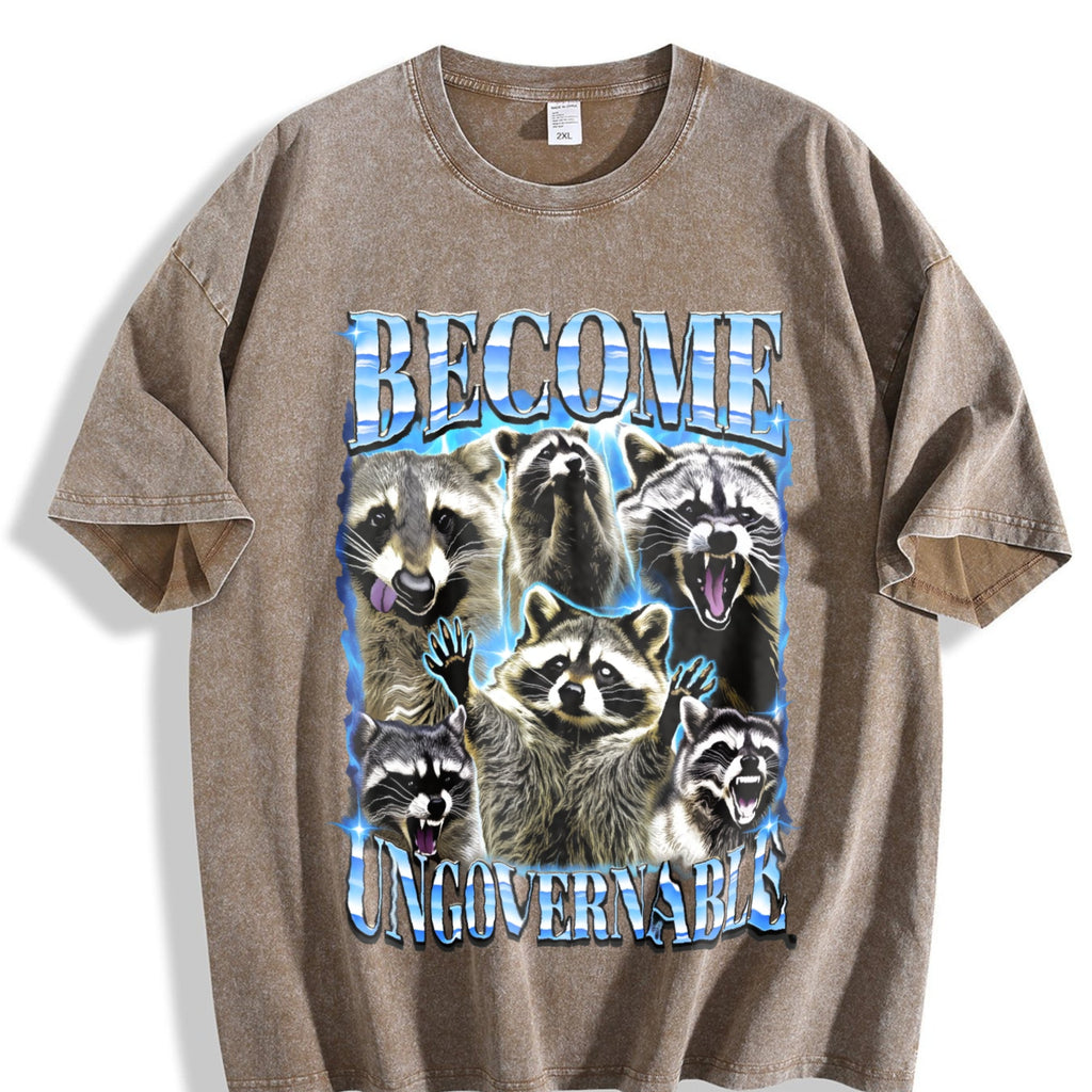 Become Ungovernable Raccoon Vintage Washed T-Shirt product image 3