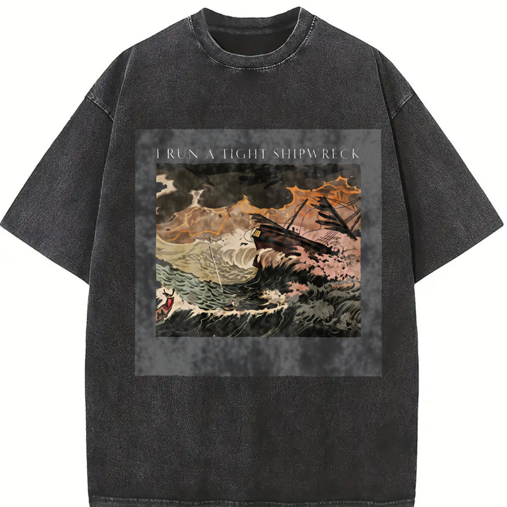 I Run a Tight Shipwreck Vintage Washed T-Shirt product image 2