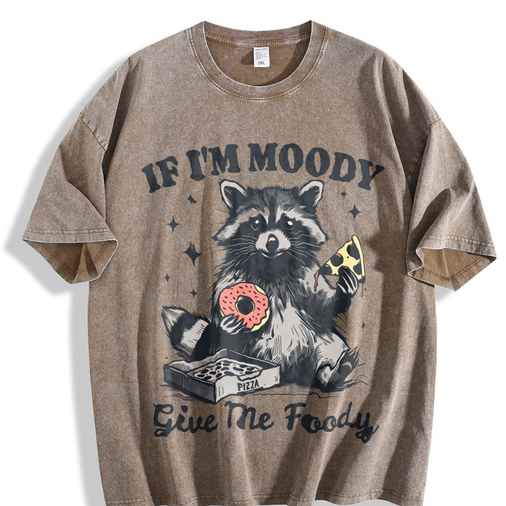 Raccoon If I'm Moody Give Me Foody Vintage Washed T-Shirt product image 3
