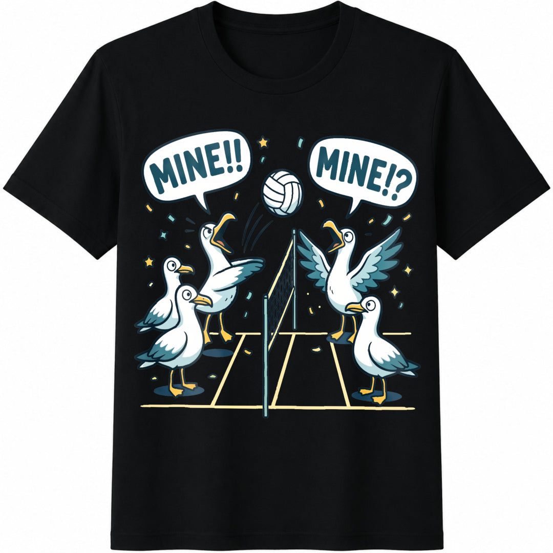 Funny Seagull Volleyball Cotton T-Shirt product image 1