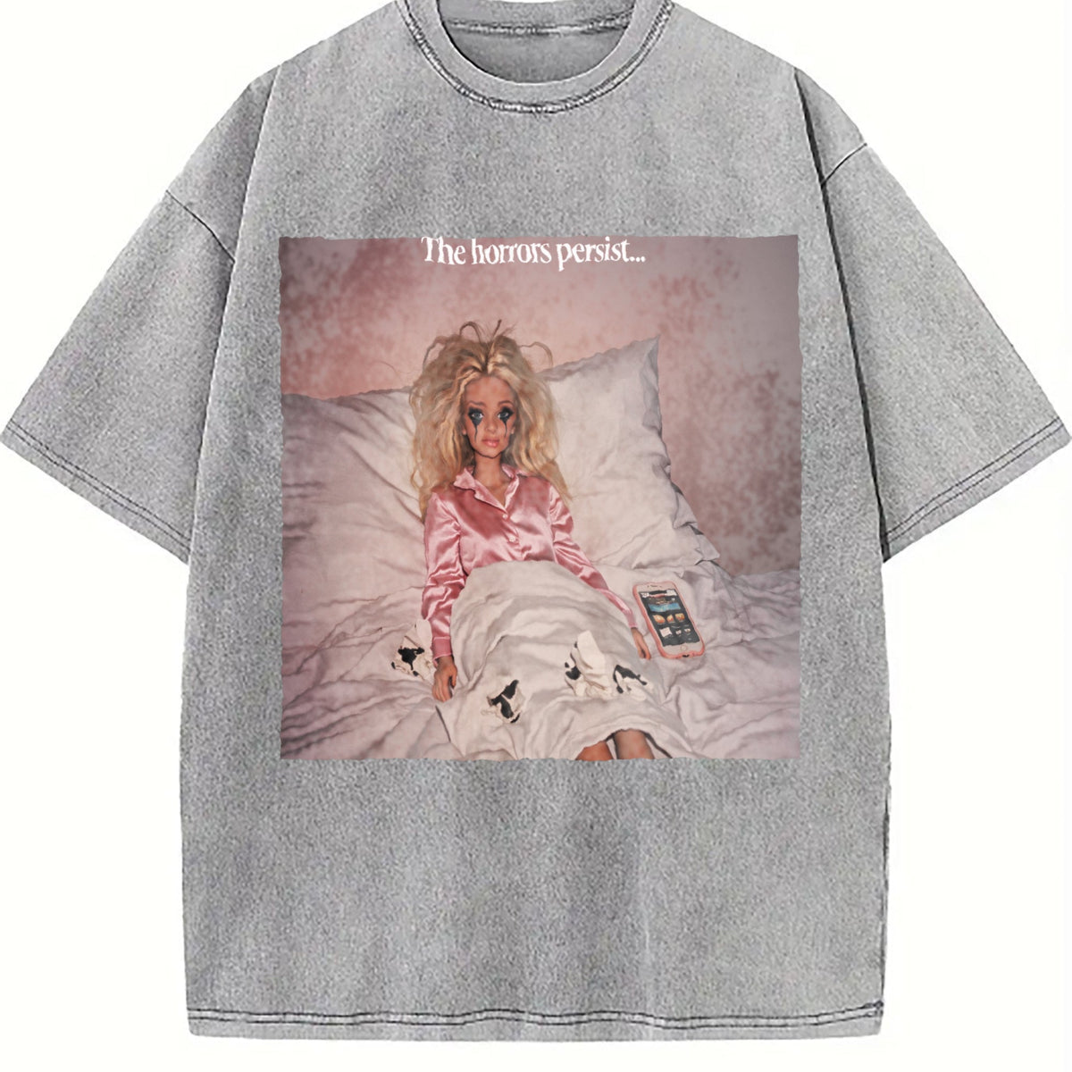 The Horrors Persist Doll Meme Vintage Washed T-Shirt product image 5