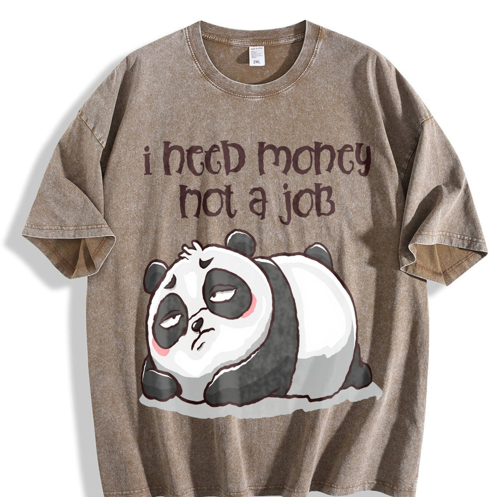 Lazy Panda I Need Money Not A Job Vintage Washed T-Shirt product image 3