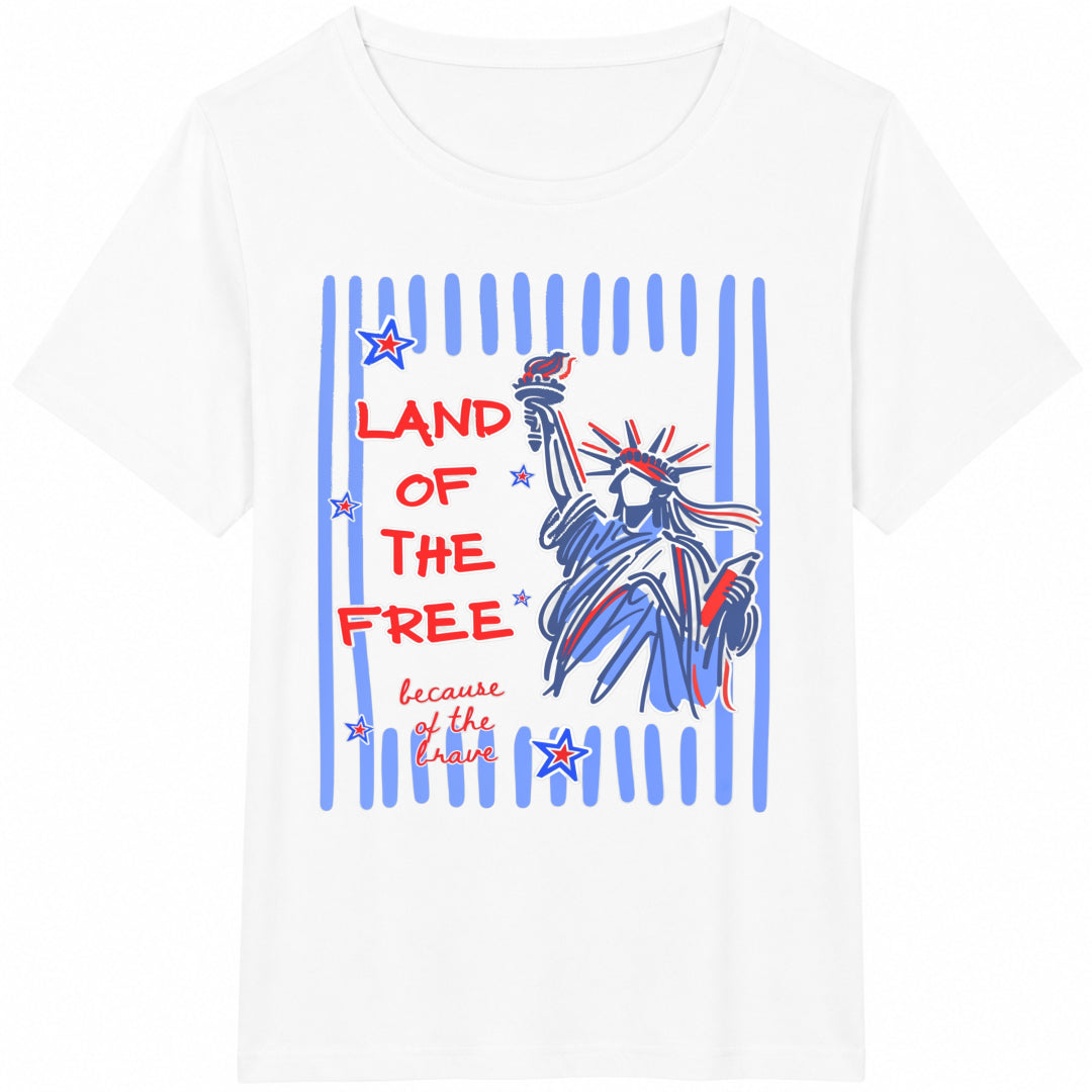 Land Of The Free Because Of Brave Cotton T-Shirt product image 2
