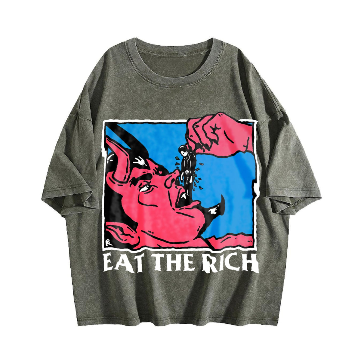 Eat The Rich Devil Vintage Washed T-Shirt product image 4