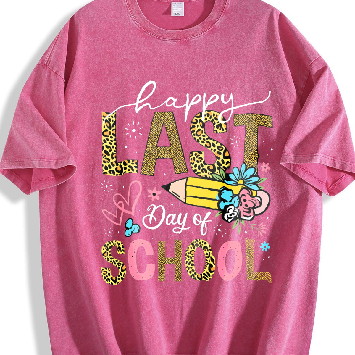 Happy Last Day Of School Y2K 100 Boxy With Leopard Vintage product image 7