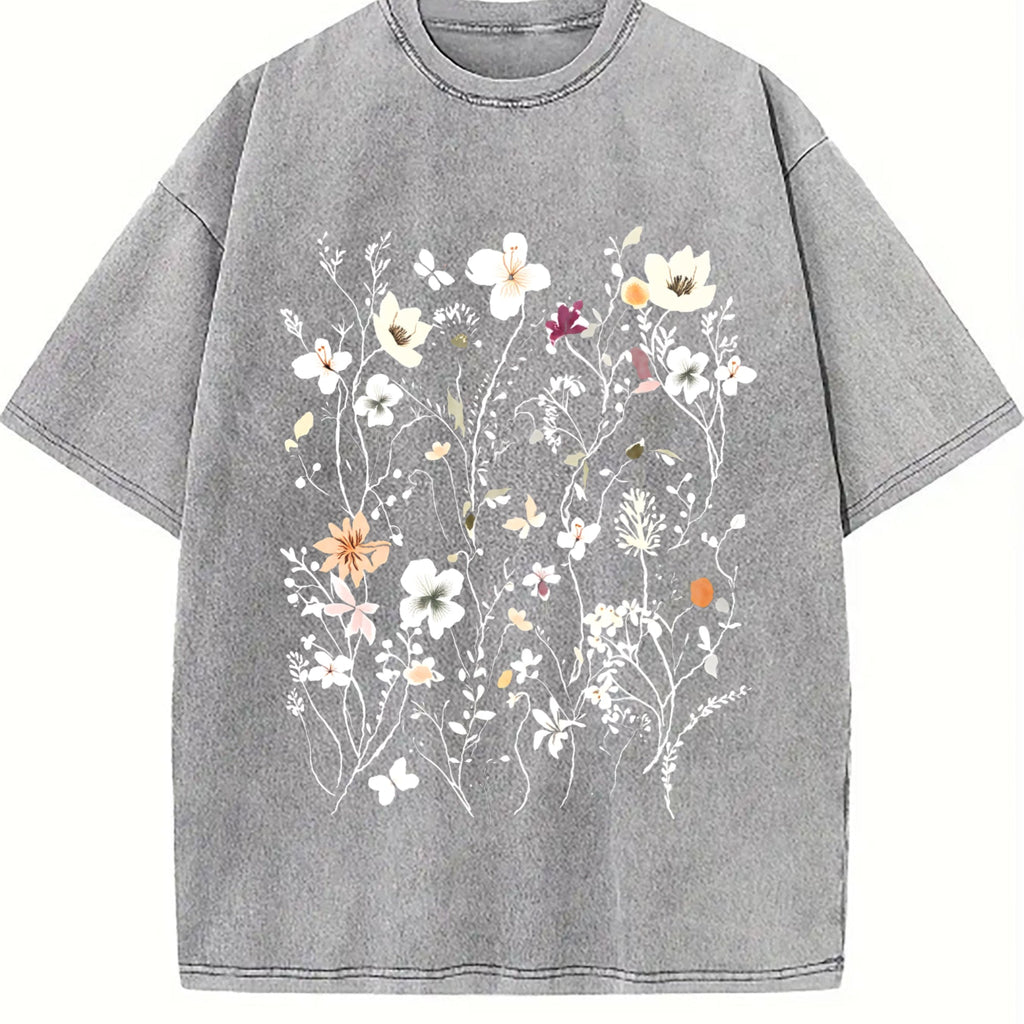 Boho Floral Vintage Washed T-Shirt product image 5