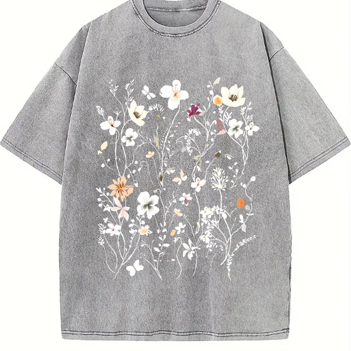 Boho Floral Vintage Washed T-Shirt product image 5