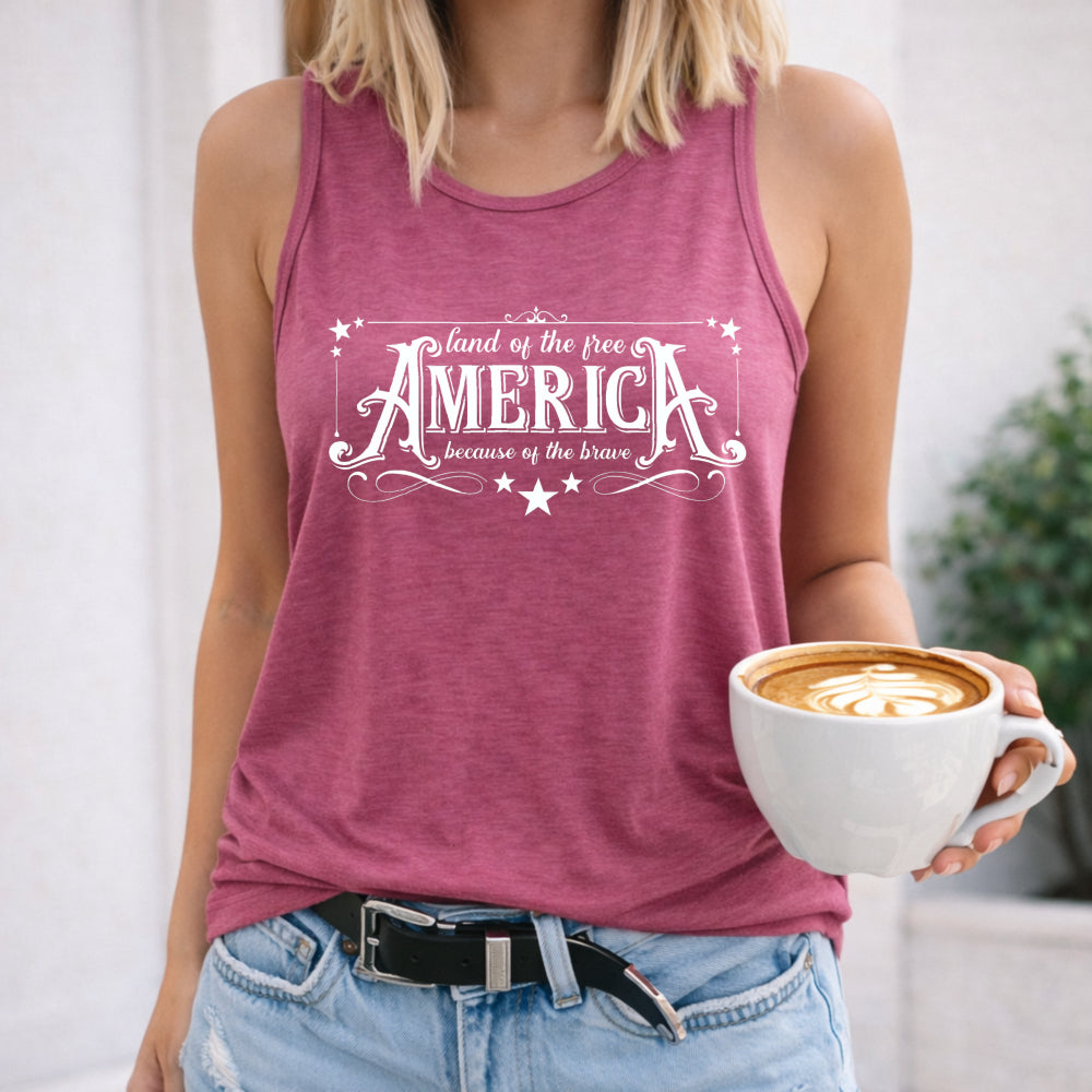 4th Of July America Land Of The Free Because Of The Brave Women's Tank Top