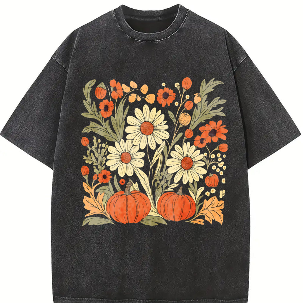 Boho Fall Floral Vintage Washed T-Shirt product image 2