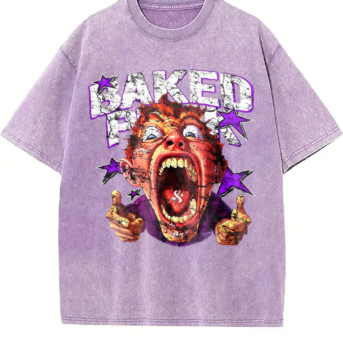 Funny Cartoon Face Vintage Washed T-Shirt product image 6