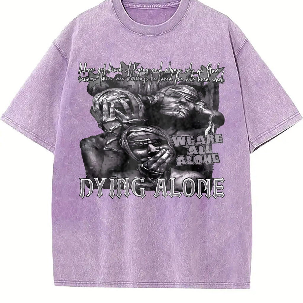 Dying Alone Quote Vintage Washed T-Shirt product image 6