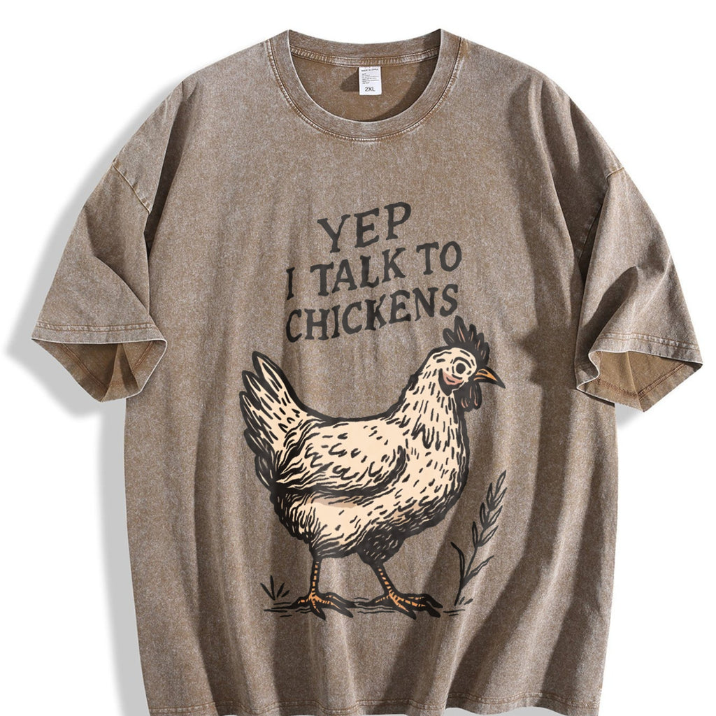 Yep I Talk To Chickens Vintage Washed T-Shirt product image 3