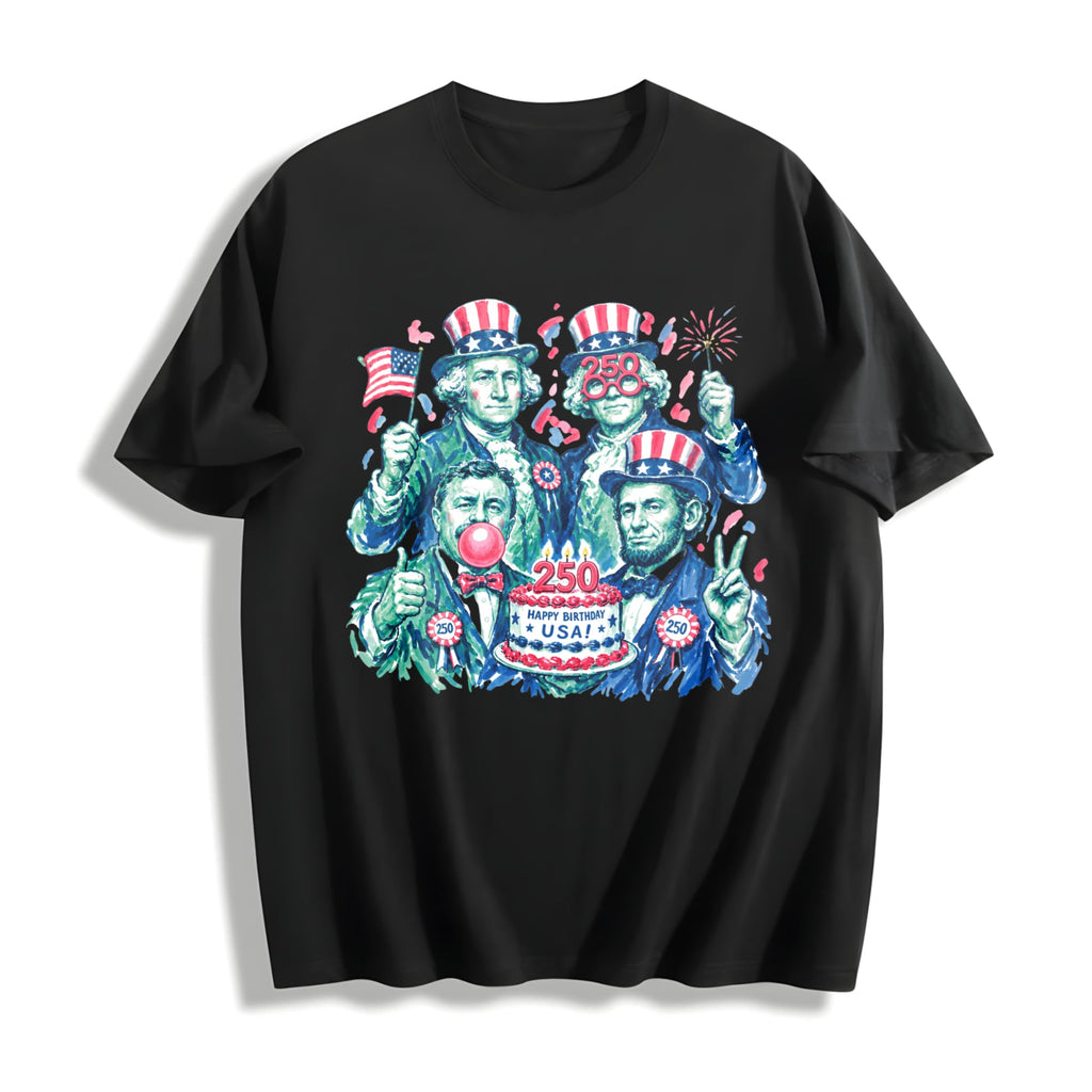 Funny Founding Fathers Birthday Party Cotton T-Shirt product image 1