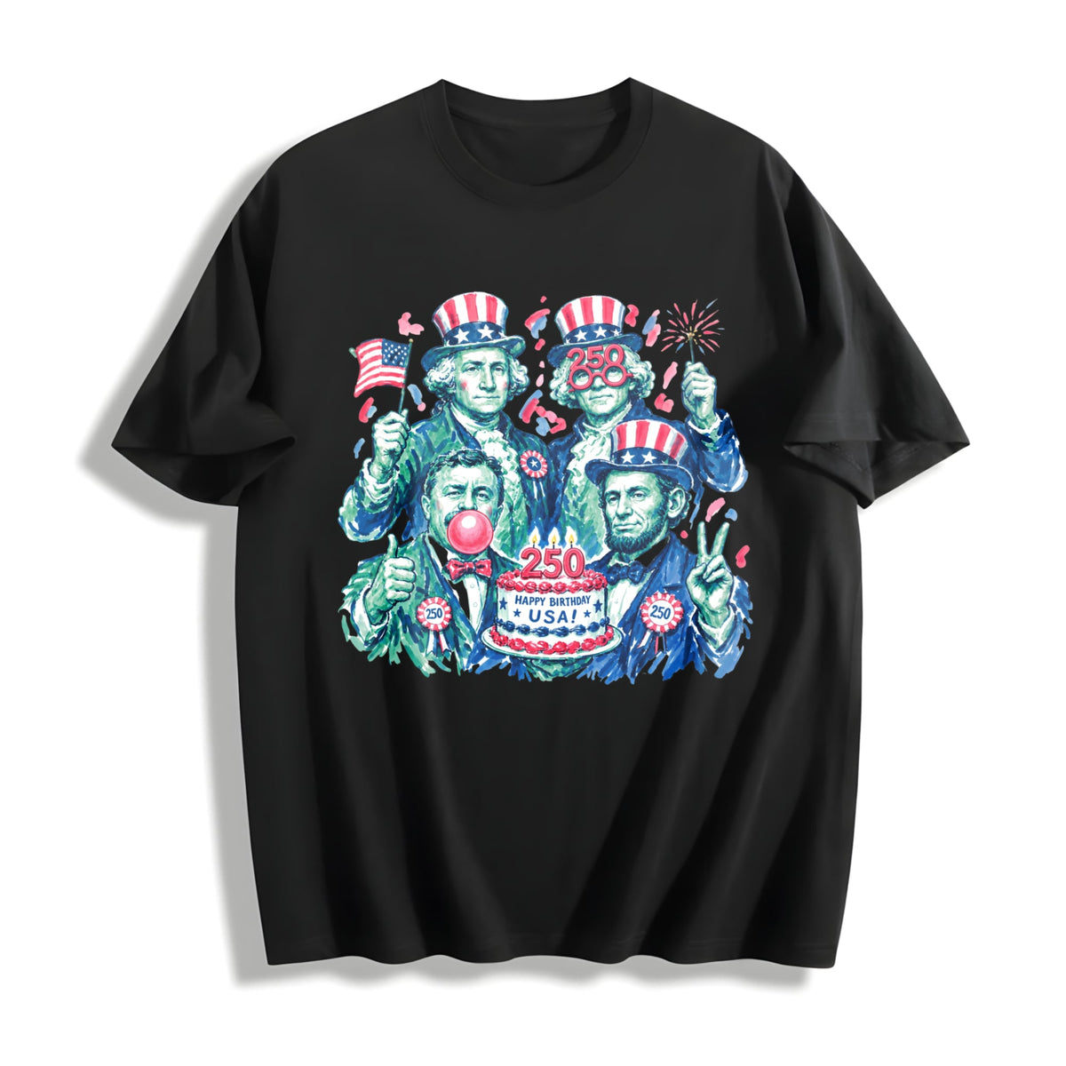 Funny Founding Fathers Birthday Party Cotton T-Shirt product image 1