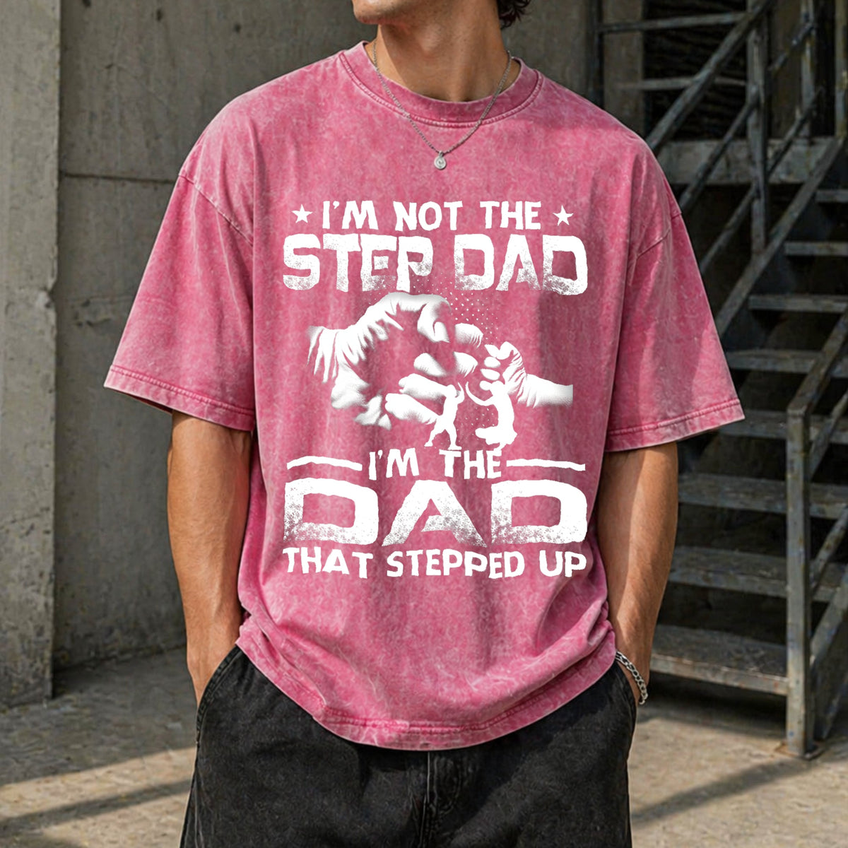 I'm Not The Stepdad Vintage Washed T-Shirt product image 14