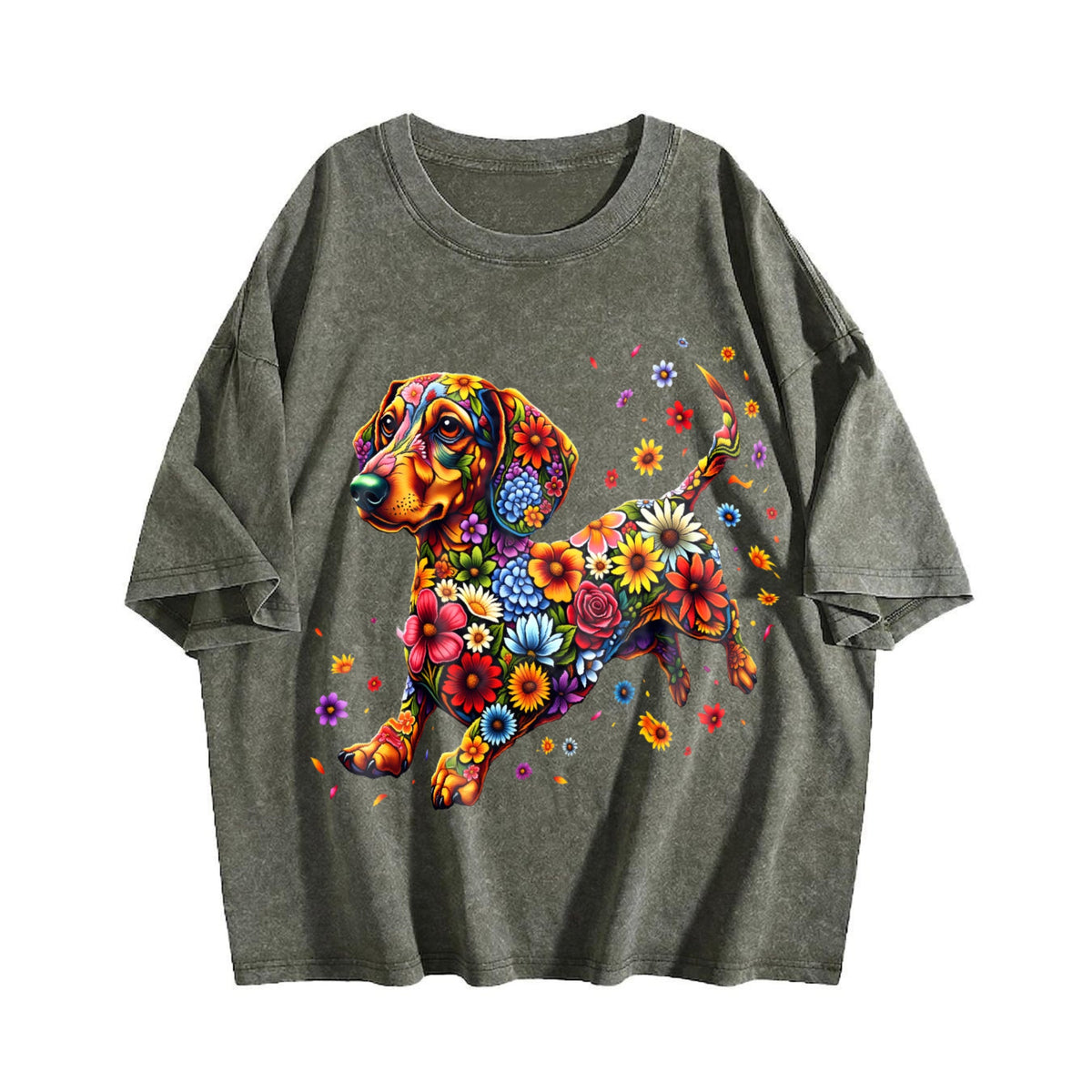 Floral Dachshund Y2K Boxy Aesthetic Summer Vibes Vintage product image 4